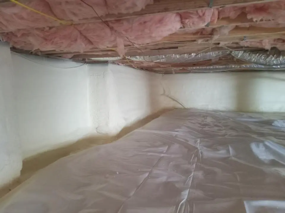 Crawl space encapsulation with closed-cell spray foam for Commercial Roof Restoration in North Las Vegas